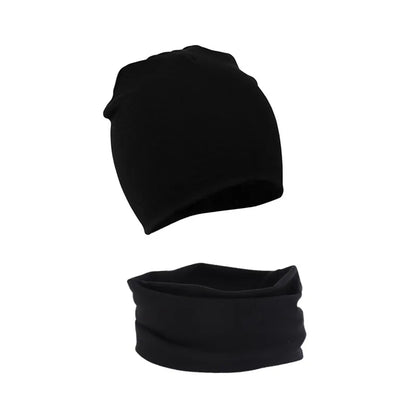 2Pcs Baby Beanie Hat Scarf Set Cotton Kids Cap for Girls Boys Elastic Candy Color Toddler Hat Kids Accessories Infant Bonnet - ZOOMNSTORE
