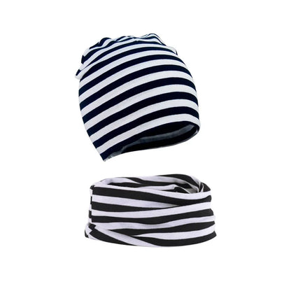 2Pcs Baby Beanie Hat Scarf Set Cotton Kids Cap for Girls Boys Elastic Candy Color Toddler Hat Kids Accessories Infant Bonnet - ZOOMNSTORE