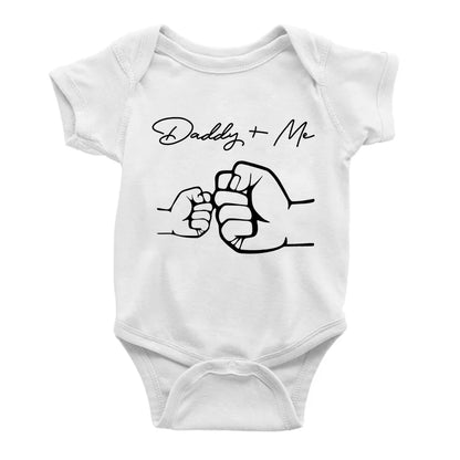 Baby Bodysuit - Newborn Infant Romper With Cartoon Daddy And Me Print, Short Sleeve - ZOOMNSTORE