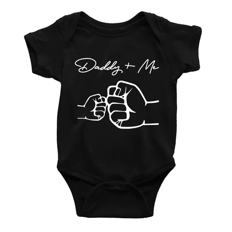 Baby Bodysuit - Newborn Infant Romper With Cartoon Daddy And Me Print, Short Sleeve - ZOOMNSTORE