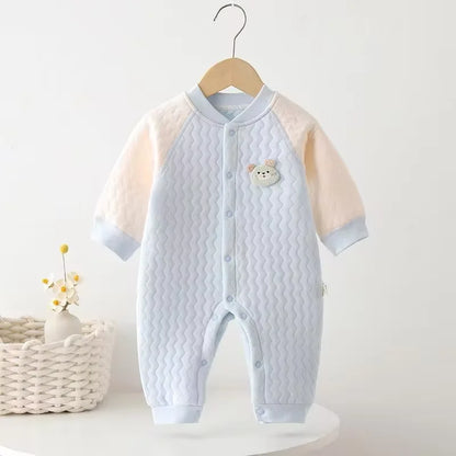 Baby Bodysuit Romper - Newborn Warm Cotton One-Piece Outfit With Long Sleeve - ZOOMNSTORE