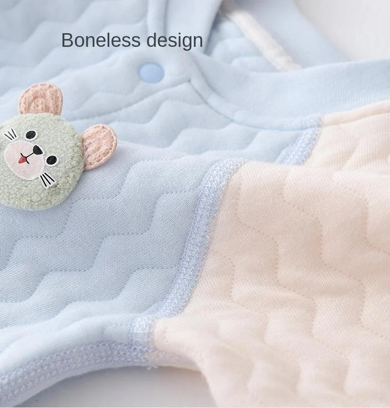 Baby Bodysuit Romper - Newborn Warm Cotton One-Piece Outfit With Long Sleeve - ZOOMNSTORE