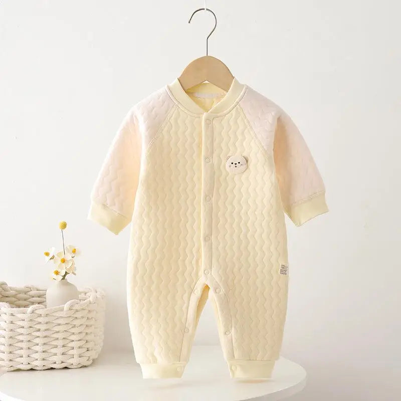 Baby Bodysuit Romper - Newborn Warm Cotton One-Piece Outfit With Long Sleeve - ZOOMNSTORE