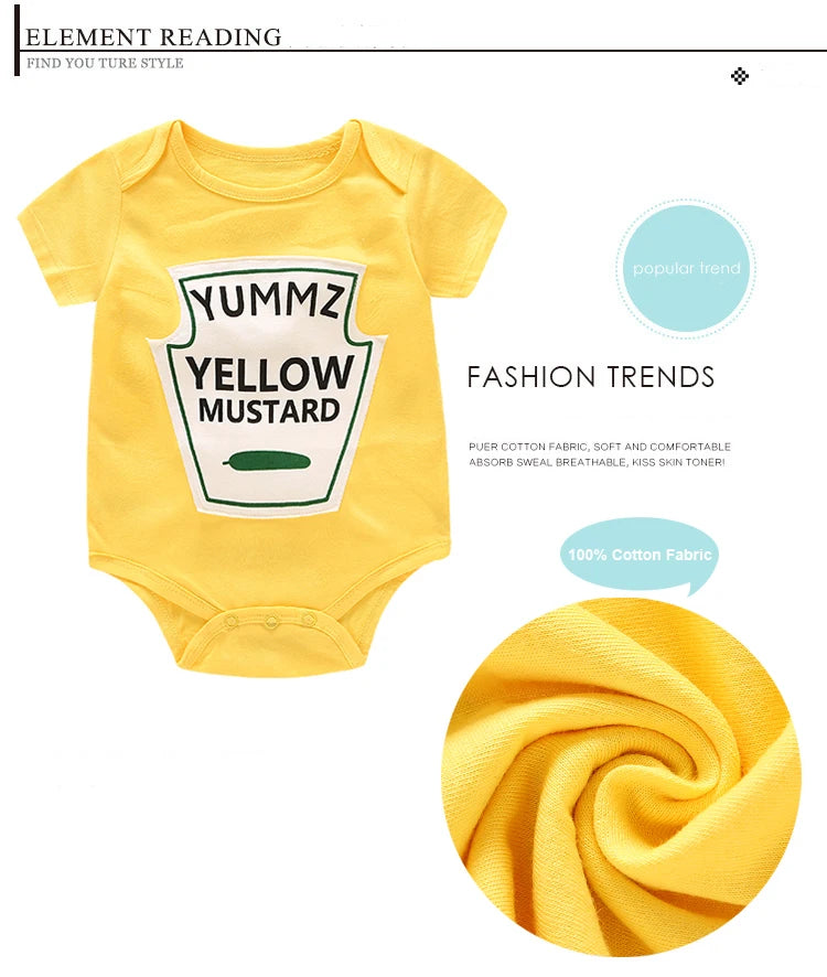 Baby Bodysuit - Summer Cotton Baby Outfit With Letter Print | Soft, Breathable Infant Onesie - ZOOMNSTORE