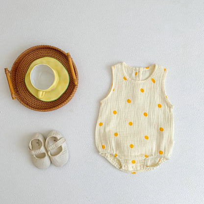 Baby Bodysuits Cotton - Newborn Infant Jumpsuits Unisex Sleeveless Romper Summer Wear - ZOOMNSTORE
