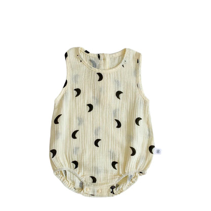 Baby Bodysuits Cotton - Newborn Infant Jumpsuits Unisex Sleeveless Romper Summer Wear - ZOOMNSTORE