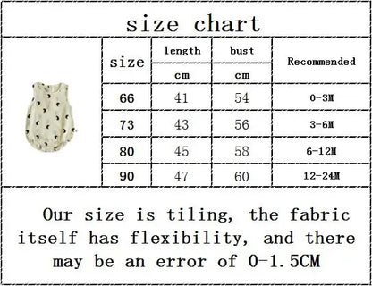 Baby Bodysuits Cotton - Newborn Infant Jumpsuits Unisex Sleeveless Romper Summer Wear - ZOOMNSTORE