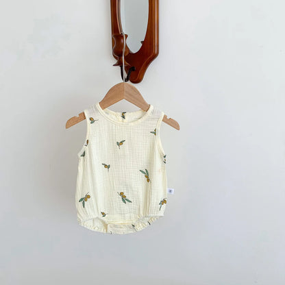 Baby Bodysuits Cotton - Newborn Infant Jumpsuits Unisex Sleeveless Romper Summer Wear - ZOOMNSTORE