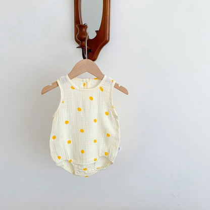 Baby Bodysuits Cotton - Newborn Infant Jumpsuits Unisex Sleeveless Romper Summer Wear - ZOOMNSTORE
