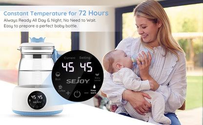 Baby Bottle Warmer 1.2L - Wide Mouth Design, Auto Shut-Off Safety & Digital Temperature Control - ZOOMNSTORE