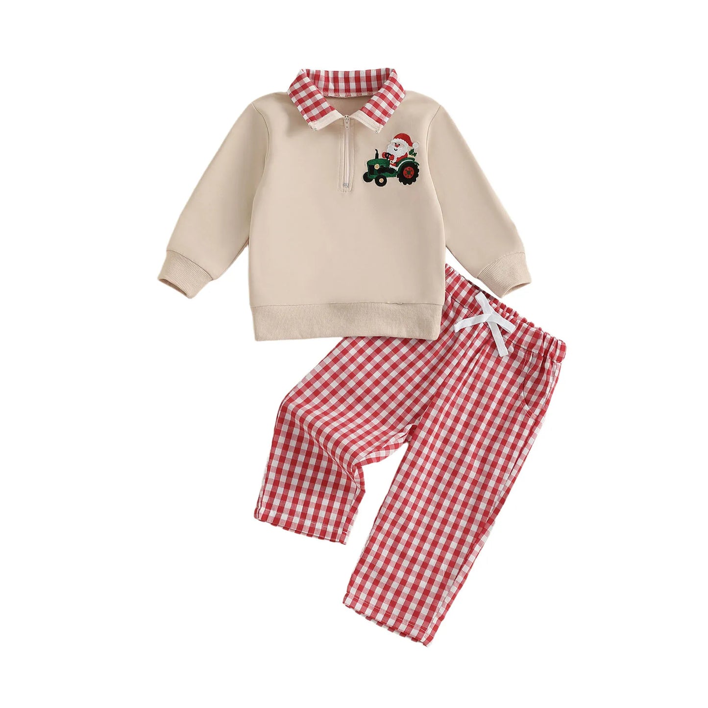 Baby Boy Holiday Outfits – Reindeer Applique Sweater & Corduroy Pants Set for Christmas Party - ZOOMNSTORE