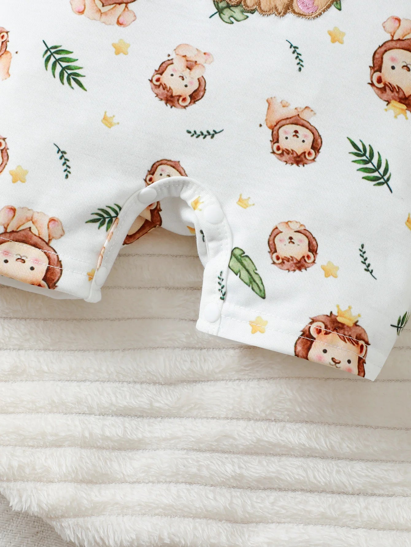 Baby Boy Hoodie Set – Cartoon Lion Short Sleeve Hoodie with Shorts & Hat for Infants - ZOOMNSTORE