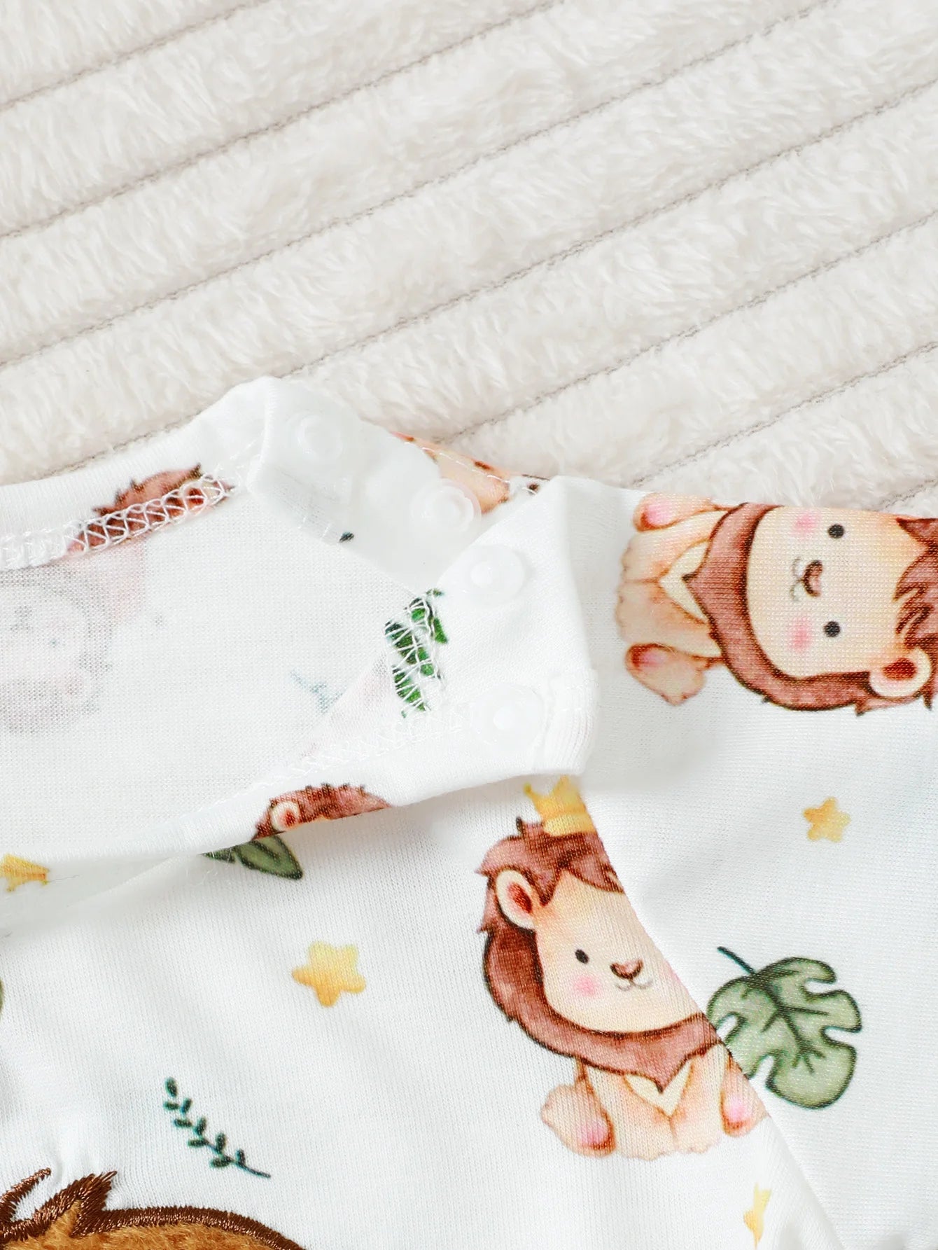 Baby Boy Hoodie Set – Cartoon Lion Short Sleeve Hoodie with Shorts & Hat for Infants - ZOOMNSTORE