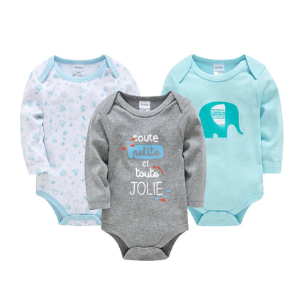 Baby Boy Romper - 3 Pcs Newborn Cotton Bodysuit Set With Animal Pattern - ZOOMNSTORE