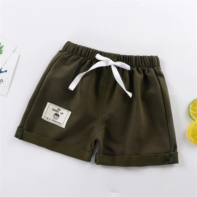 Baby Boy Shorts - Casual Summer Kids Drawstring Waist Lightweight Polyester Pants - ZOOMNSTORE