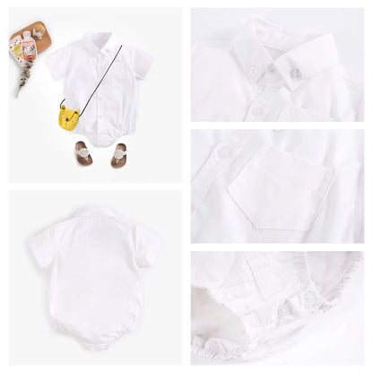 Baby Boys Bodysuit - Soft Cotton Fabric Summer Baby Bodysuit with Plaid Pattern - ZOOMNSTORE