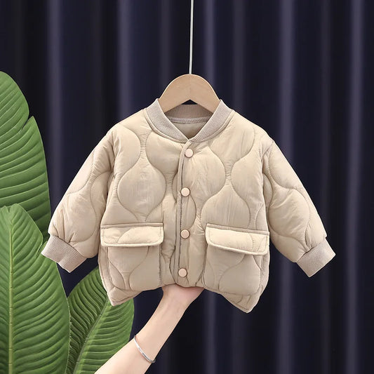 Baby Boys Girls Casual Cotton Coat - Autumn Winter Toddler Jacket - ZOOMNSTORE