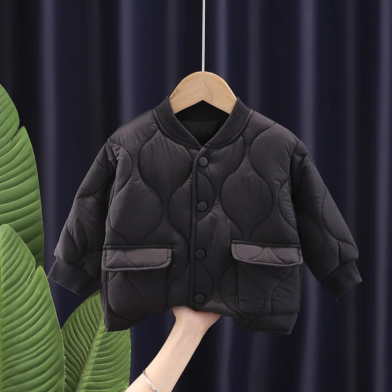 Baby Boys Girls Casual Cotton Coat - Autumn Winter Toddler Jacket - ZOOMNSTORE