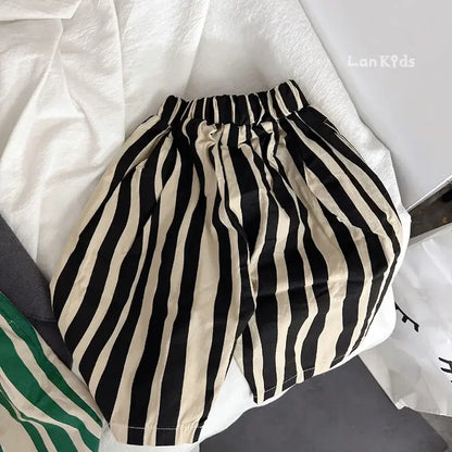 Striped Toddler Shorts - Soft Breathable Casual Pants for Spring Summer - ZOOMNSTORE