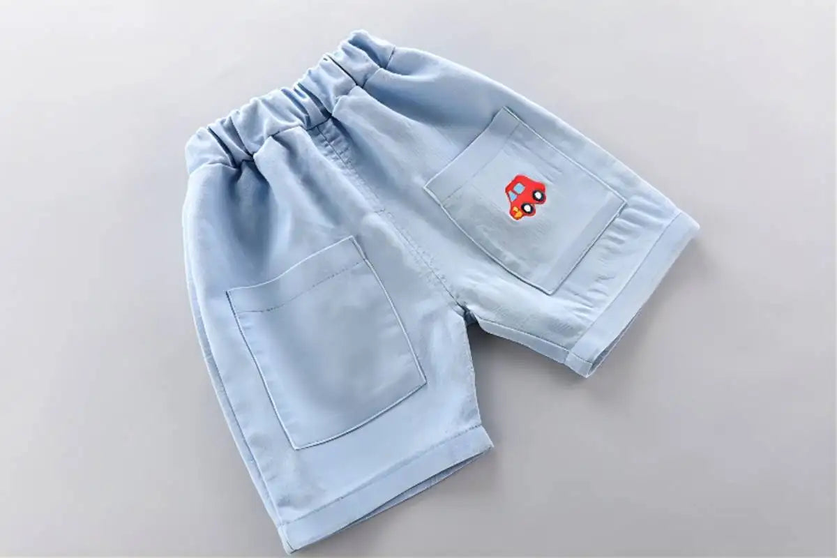 Baby Boys Polo Shirt  Denim Shorts 2-Piece Summer Set - ZOOMNSTORE