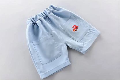 Baby Boys Polo Shirt  Denim Shorts 2-Piece Summer Set - ZOOMNSTORE