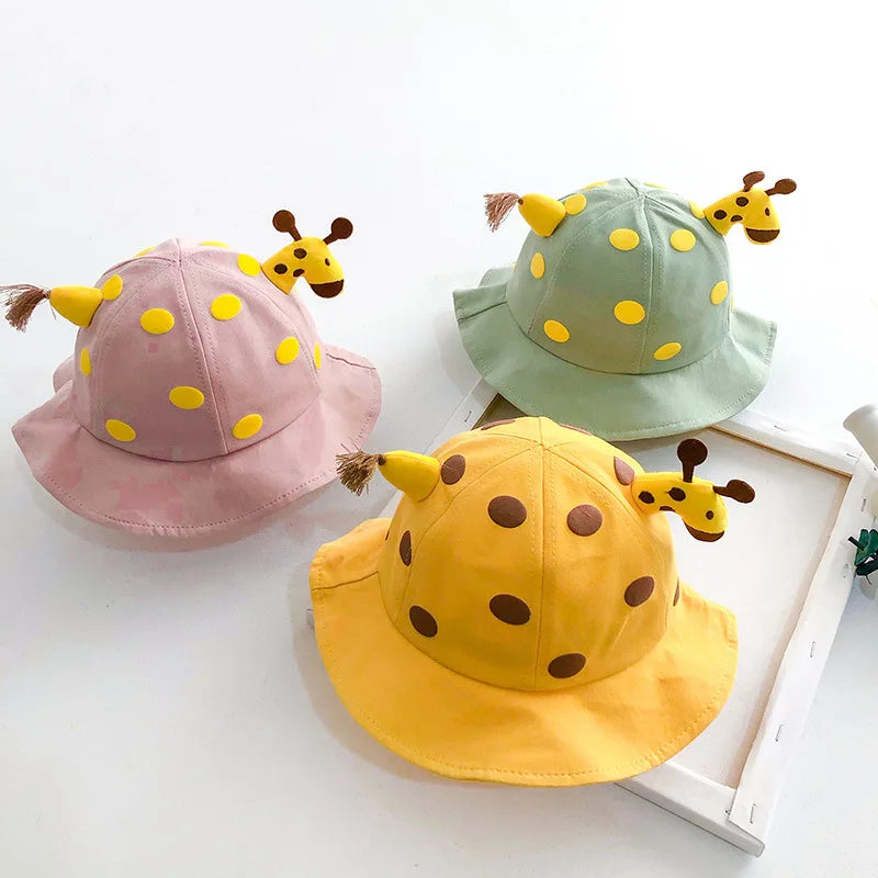Baby Bucket Hat for Kids Spring Outdoor Boys Girls Sun Hat Summer Cute Frog Toddler Children Fisherman Cap Cotton Panama Bonnet - ZOOMNSTORE