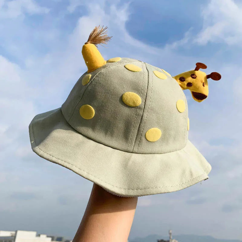 Baby Bucket Hat for Kids Spring Outdoor Boys Girls Sun Hat Summer Cute Frog Toddler Children Fisherman Cap Cotton Panama Bonnet - ZOOMNSTORE