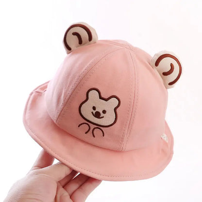 Baby Bucket Hat for Kids Spring Outdoor Boys Girls Sun Hat Summer Cute Frog Toddler Children Fisherman Cap Cotton Panama Bonnet - ZOOMNSTORE