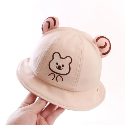 Baby Bucket Hat for Kids Spring Outdoor Boys Girls Sun Hat Summer Cute Frog Toddler Children Fisherman Cap Cotton Panama Bonnet - ZOOMNSTORE