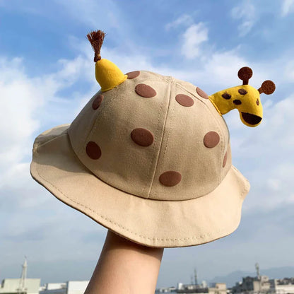 Baby Bucket Hat for Kids Spring Outdoor Boys Girls Sun Hat Summer Cute Frog Toddler Children Fisherman Cap Cotton Panama Bonnet - ZOOMNSTORE