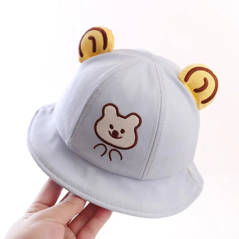 Baby Bucket Hat for Kids Spring Outdoor Boys Girls Sun Hat Summer Cute Frog Toddler Children Fisherman Cap Cotton Panama Bonnet - ZOOMNSTORE