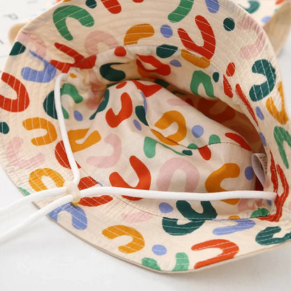 Double Sided Baby Bucket Hat Cute Letter Embroidered Children Boys Girls Fisherman Panama Cap Summer Outdoor Kids Sun Hat - ZOOMNSTORE
