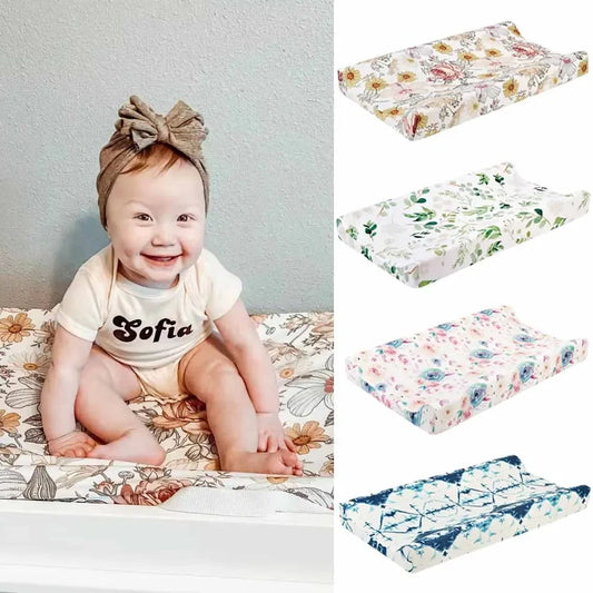 Newborn Change Table Covers Baby Diaper Changing Pad Cover Printing Design Breathable Soft Reusable Diaper Changing Mat Cover - ZOOMNSTORE