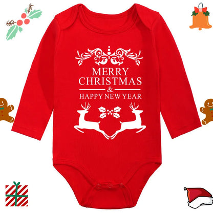 Baby Christmas Romper - Newborn Santa Claus Print Long Sleeve Cotton Bodysuit - ZOOMNSTORE
