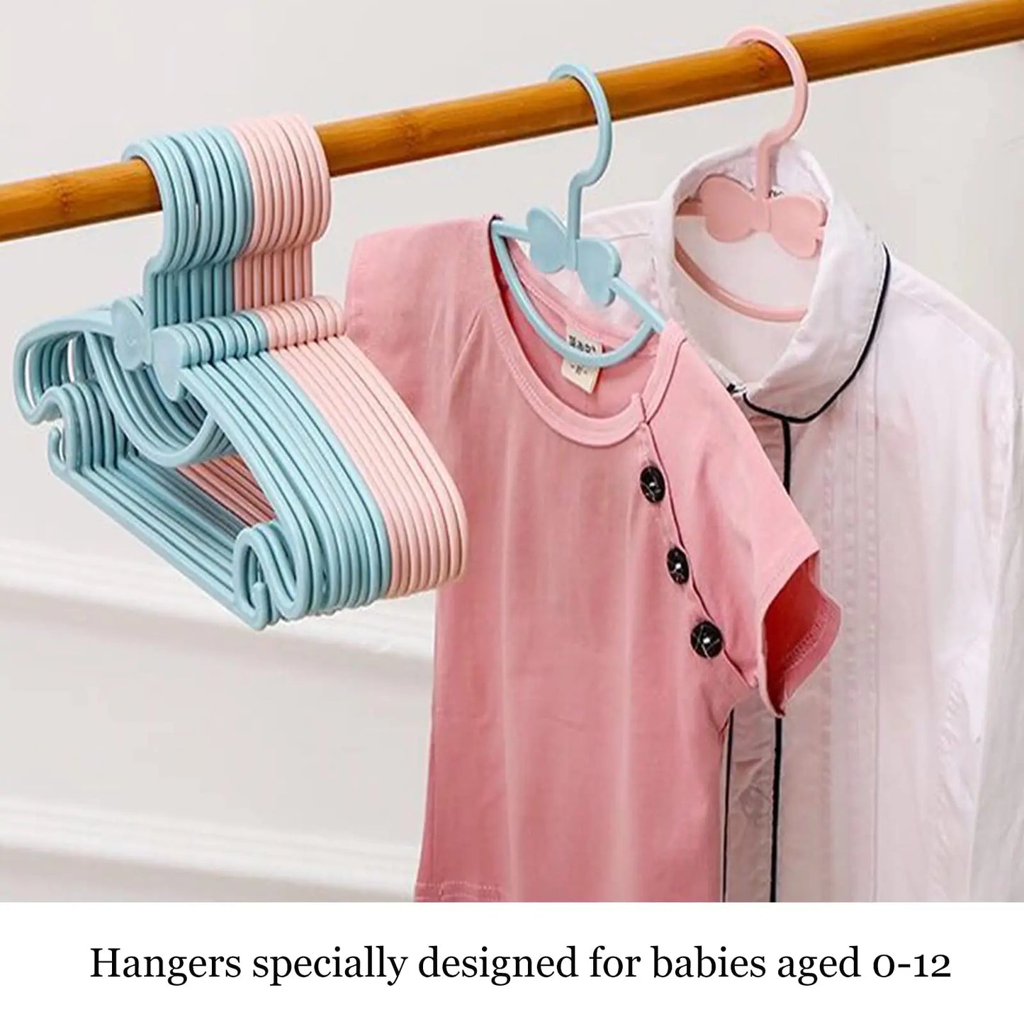 Baby Clothes Hangers - Kids Plastic Hangers | Slim Portable Nursery Rack - ZOOMNSTORE