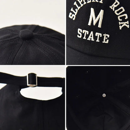 Korean Letter Embroidered Baby Cap Summer Toddler Boys Girls Cotton Baseball Caps Solid Color Kids Adjustable Peaked Hat - ZOOMNSTORE