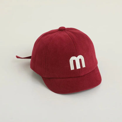 Korean Letter Embroidered Baby Cap Summer Toddler Boys Girls Cotton Baseball Caps Solid Color Kids Adjustable Peaked Hat - ZOOMNSTORE