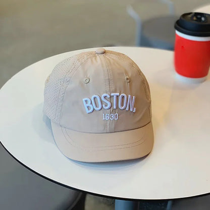 Korean Letter Embroidered Baby Cap Summer Toddler Boys Girls Cotton Baseball Caps Solid Color Kids Adjustable Peaked Hat - ZOOMNSTORE