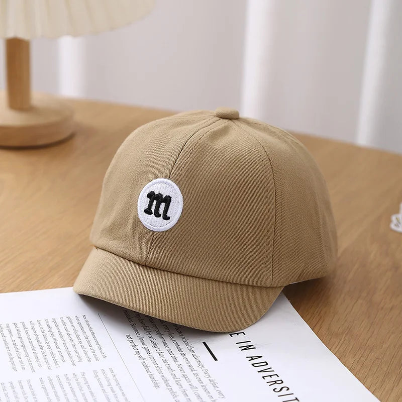 Korean Letter Embroidered Baby Cap Summer Toddler Boys Girls Cotton Baseball Caps Solid Color Kids Adjustable Peaked Hat - ZOOMNSTORE