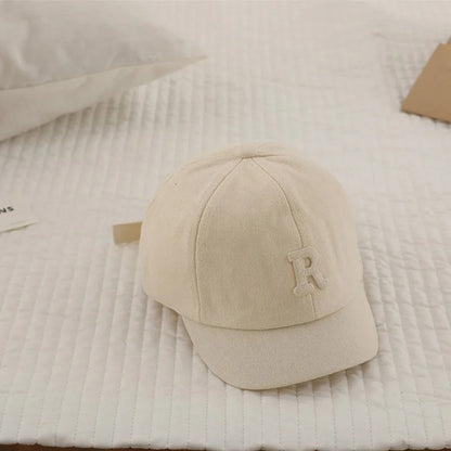 Korean Letter Embroidered Baby Cap Summer Toddler Boys Girls Cotton Baseball Caps Solid Color Kids Adjustable Peaked Hat - ZOOMNSTORE