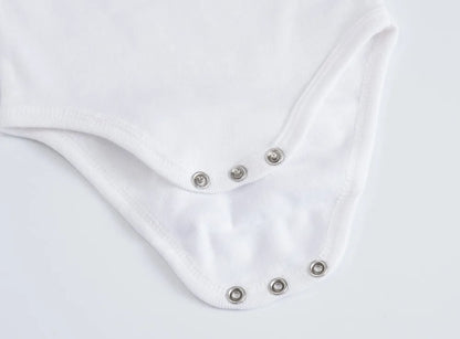 Baby Cotton Bodysuit - Baby Fashion Bodysuit White Long Sleeve Infant Jumpsuit 0-24 Months - ZOOMNSTORE