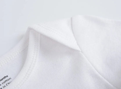 Baby Cotton Bodysuit - Baby Fashion Bodysuit White Long Sleeve Infant Jumpsuit 0-24 Months - ZOOMNSTORE