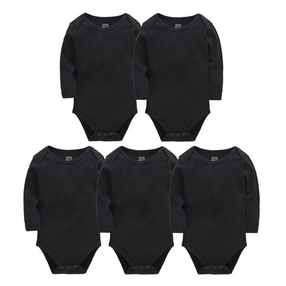 Baby Cotton Bodysuit - Baby Fashion Bodysuit White Long Sleeve Infant Jumpsuit 0-24 Months - ZOOMNSTORE