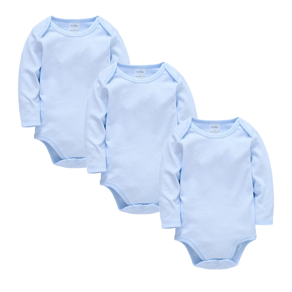 Baby Cotton Bodysuit - Baby Fashion Bodysuit White Long Sleeve Infant Jumpsuit 0-24 Months - ZOOMNSTORE