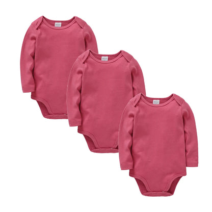 Baby Cotton Bodysuit - Baby Fashion Bodysuit White Long Sleeve Infant Jumpsuit 0-24 Months - ZOOMNSTORE