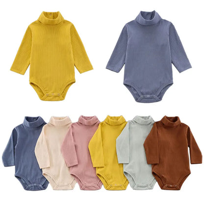 Baby Cotton Bodysuit - Unisex Pullover Romper 0-18 Months | Soft Solid Pattern - ZOOMNSTORE