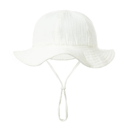 Baby Cotton Bucket Hat New Children Sunscreen Outdoor Caps Boys Girls Print Panama Hat Unisex Beach Fishing Hat For 3-12 Months - ZOOMNSTORE