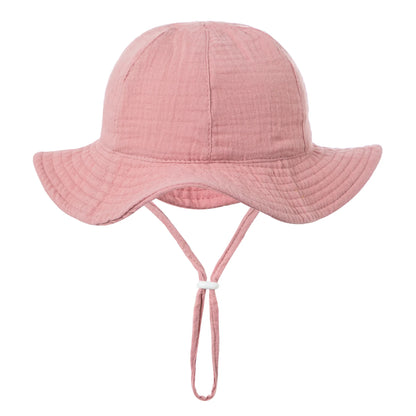 Baby Cotton Bucket Hat New Children Sunscreen Outdoor Caps Boys Girls Print Panama Hat Unisex Beach Fishing Hat For 3-12 Months - ZOOMNSTORE