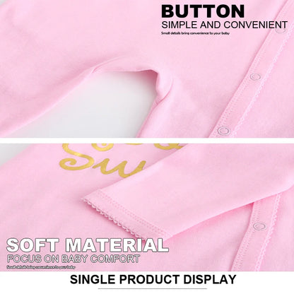 Baby Cotton Romper - Cartoon Long Sleeve Newborn Baby Clothes With Covered Button Closure - ZOOMNSTORE