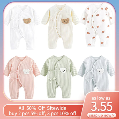 Baby Cotton Romper – Cartoon Newborn Bodysuit With Long Sleeves, Soft Infant Jumpsuit - ZOOMNSTORE